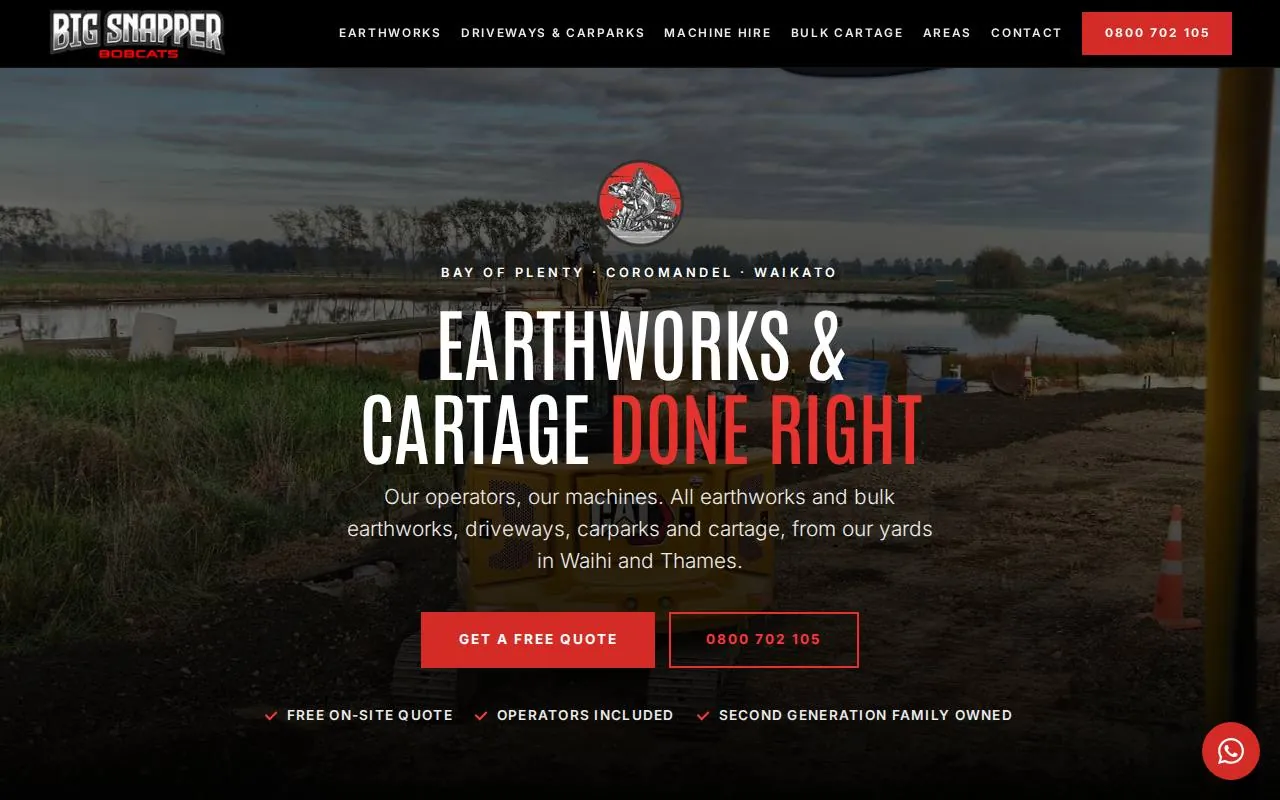Big Snapper Bobcats' new website home page, built by Hyper Digital