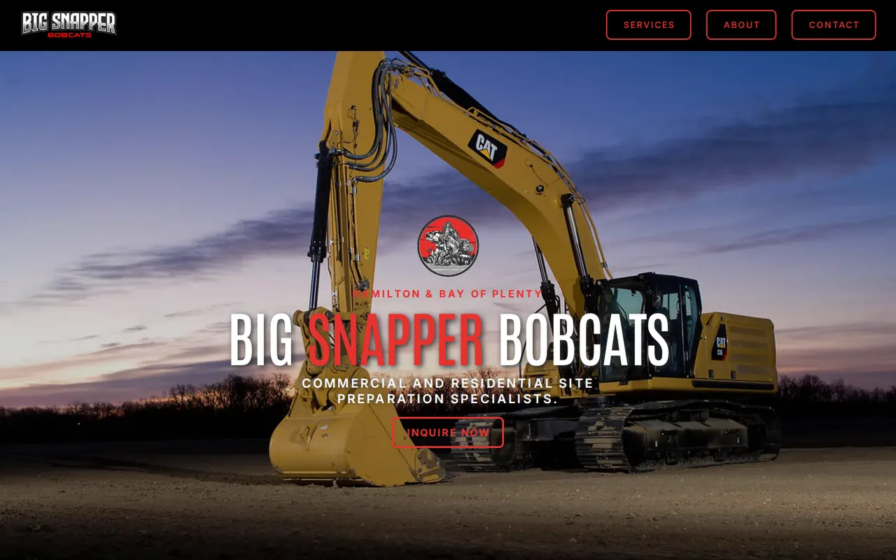 Big Snapper Bobcats' old one-page website before the rebuild