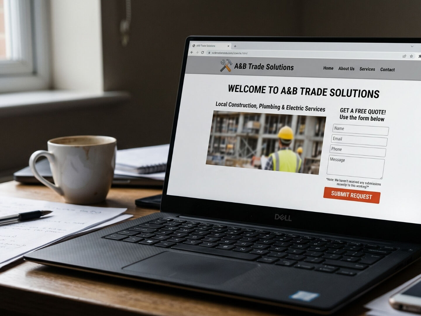 A trade website receiving enquiries from Google Ads